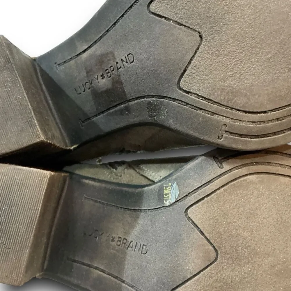 Lucky Brand LK-Salza Leather Suede Zip Up Salza Booties Ankle Boots
